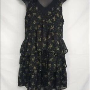 Urban Outfitters black floral ruffle dress